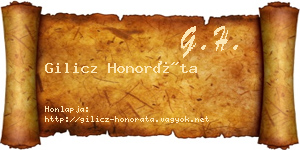 Gilicz Honoráta névjegykártya